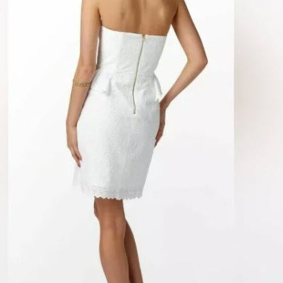 Lilly Pulitzer Maybell Resort White Sweet Daisy Eyelet Lace Strapless - Picture 7 of 8